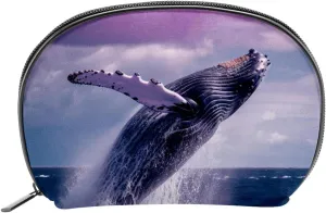 Makeup Bag Organizer,Cosmetic Bags for Women,Cloud Ocean Whale Jumping,Small Makeup Pouch