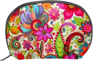 Makeup Bag Organizer,Cosmetic Bags for Women,Colorful Ethnic Flowers Cashew Flower,Small Makeup Pouch