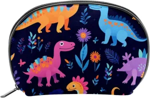 Makeup Bag Organizer,Cosmetic Bags for Women,Colorful Flower Cartoon Dinosaur,Small Makeup Pouch