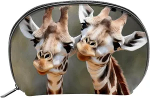 Makeup Bag Organizer,Cosmetic Bags for Women,Couple Portrait Giraffe,Small Makeup Pouch