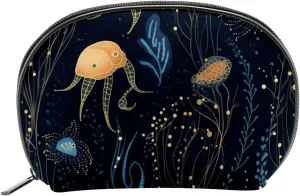 Makeup Bag Organizer,Cosmetic Bags for Women,Devilfishes Jellyfish Ocean,Small Makeup Pouch