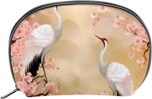 Makeup Bag Organizer,Cosmetic Bags for Women,Flower Crane Fuji Japanese Style,Small Makeup Pouch