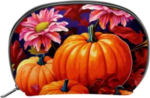 Makeup Bag Organizer,Cosmetic Bags for Women,Flowers and Pumpkins Sunflower,Small Makeup Pouch