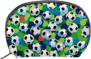 Makeup Bag Organizer,Cosmetic Bags for Women,Football Soccer Balls Floral,Small Makeup Pouch