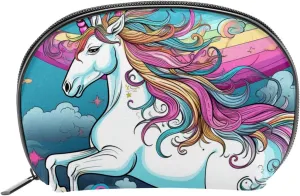 Makeup Bag Organizer,Cosmetic Bags for Women,Unicorn and Rainbow Clouds,Small Makeup Pouch