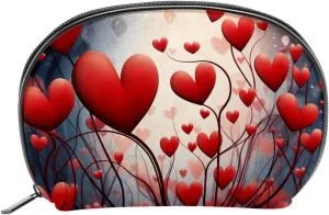 Makeup Bag Organizer,Cosmetic Bags for Women,Valentines Day Love Heart,Small Makeup Pouch