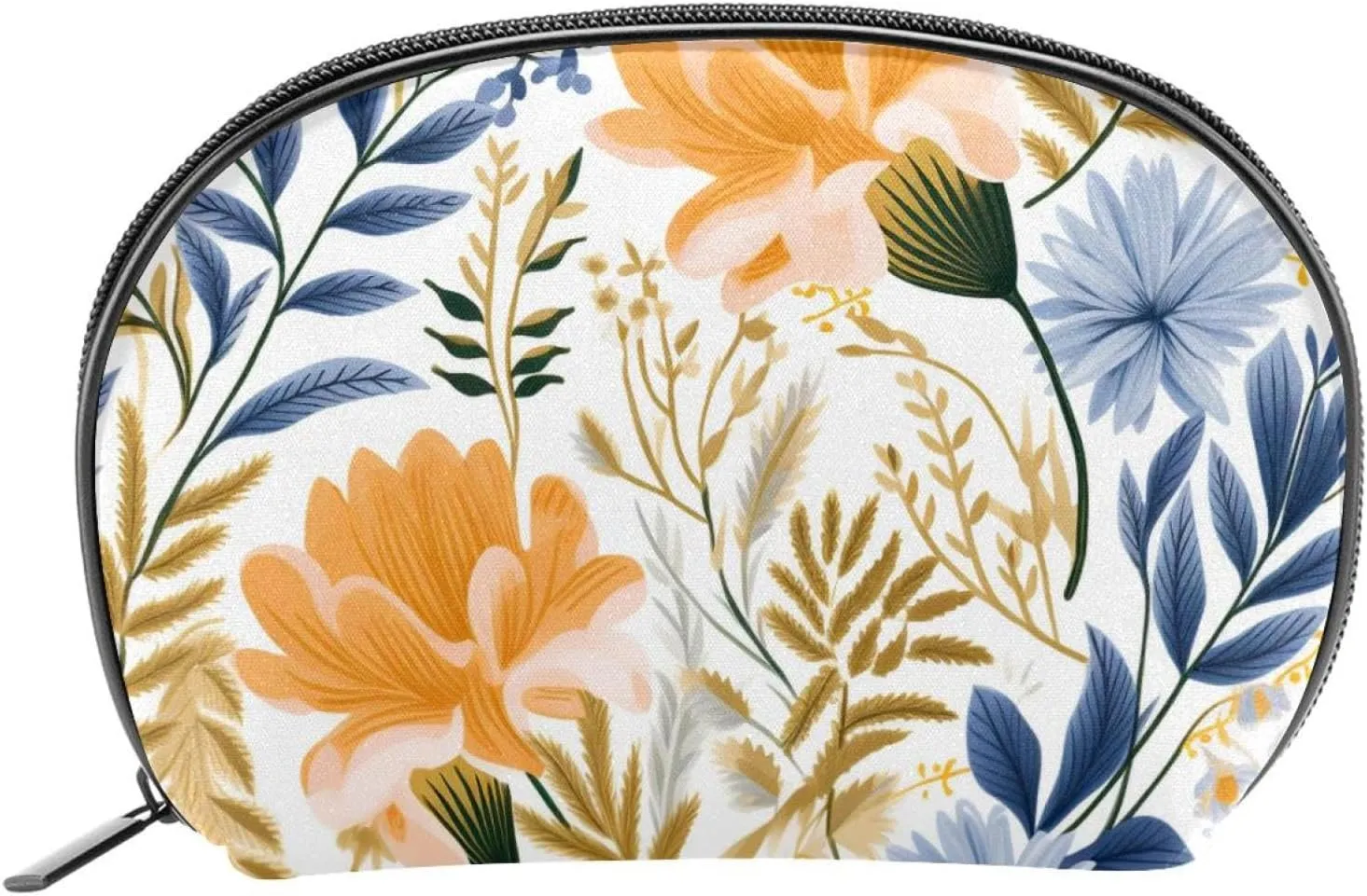 Makeup Bag Organizer,Cosmetic Bags for Women,Watercolor Flower Leaves Tropical,Small Makeup Pouch