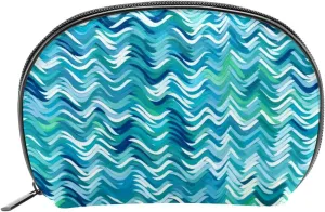 Makeup Bag Organizer,Cosmetic Bags for Women,Wave Graphics Line Texture,Small Makeup Pouch