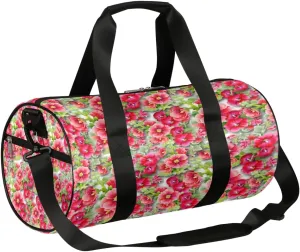 Mallow Flowers Cute Gym Bag Small Gym Duffel Bags for Men Women Overnight Weekender Bag Lightweight Sport Duffle Bag Carry On Gymbag