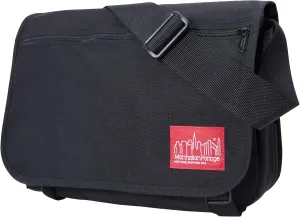 Manhattan Portage Europa Messenger Bag (Medium) Expandable With Laptop Sleeve Water Resistant Luggage Attachment 1000D Cordura For Work College Travel (Black)