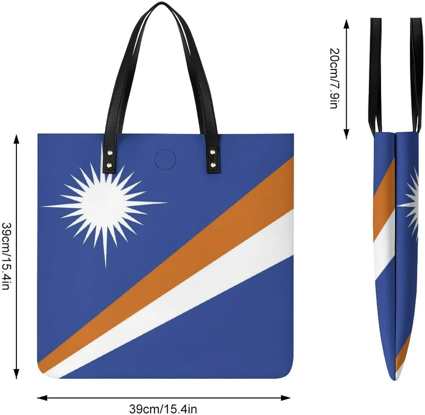 Marshall Lslands Flag Women's Leather Hobo Handbag Stylish Tote for Everyday Essentials