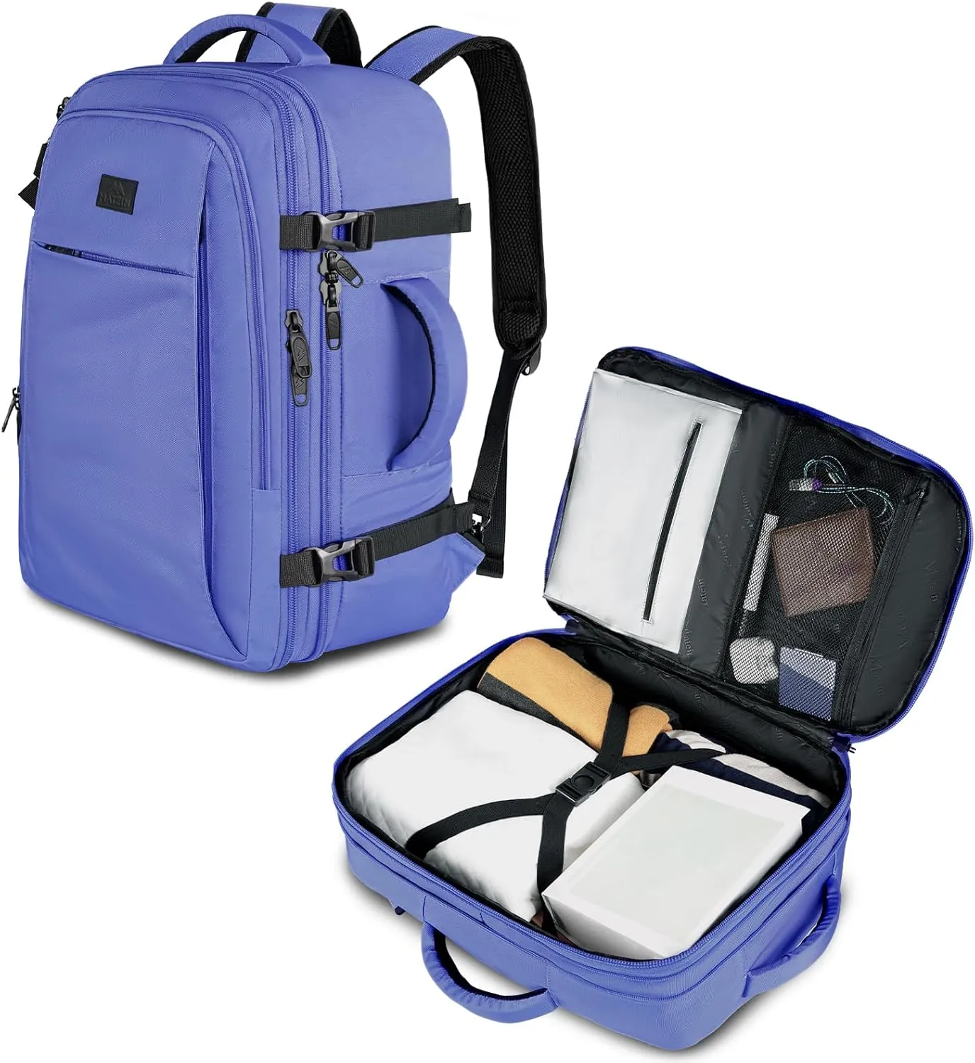 MATEIN Expandable Travel Backpack for Women, 50L Carry on Backpack with Wet Bag Flight Approved Luggage Daypack Suitcase, Large Weekender Bag Water Resistant Lightweight Daypack Gift for Travel Women