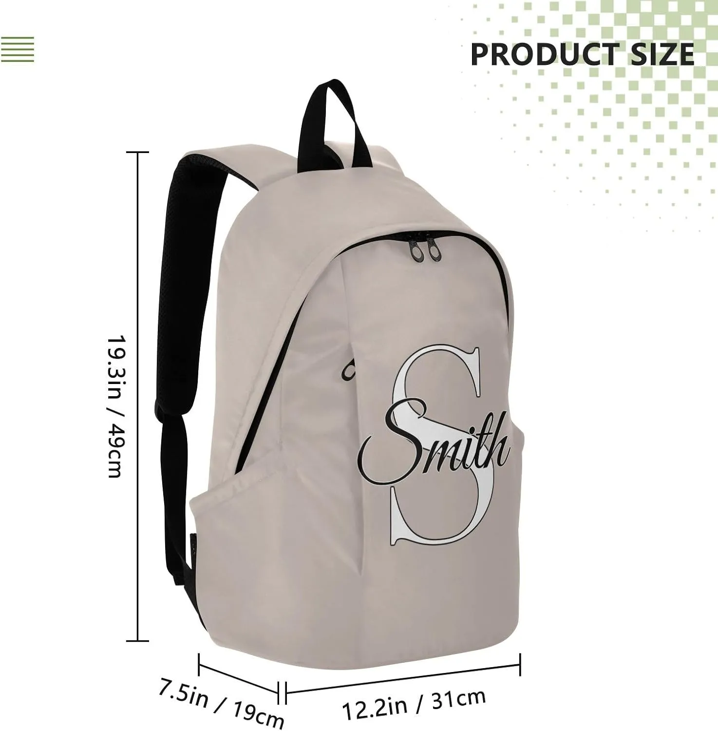 MCHIVER Custom Travel Backpack Apricot Personalized Casual Daypack Backpacks Lightweight Carry on Bag Water Resistant Laptop Backpack for Women Men