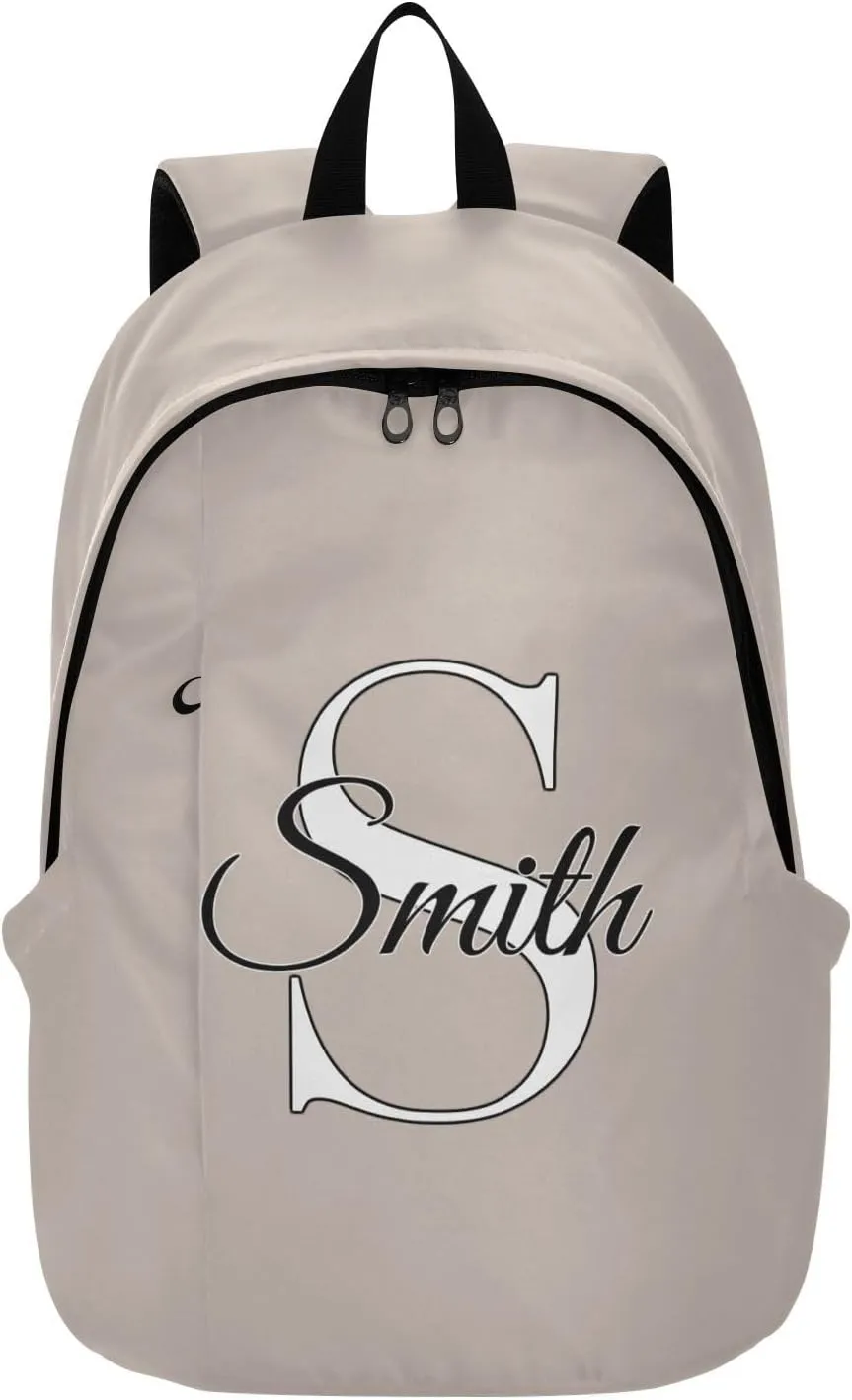MCHIVER Custom Travel Backpack Apricot Personalized Casual Daypack Backpacks Lightweight Carry on Bag Water Resistant Laptop Backpack for Women Men