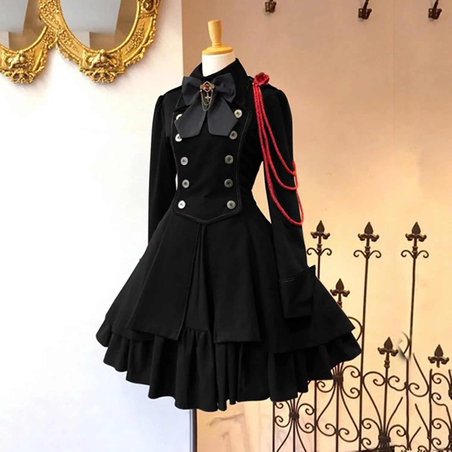 Medieval Renaissance Gown Dress for Women Rockabilly Retro Gothic Cosplay Victorian Cocktail Evening Dress