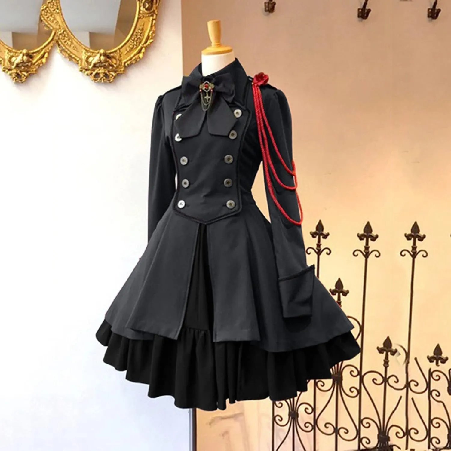Medieval Renaissance Gown Dress for Women Rockabilly Retro Gothic Cosplay Victorian Cocktail Evening Dress