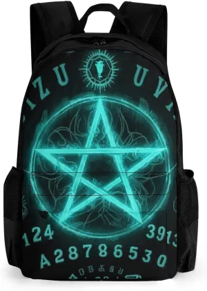 Men & Women Lightweight Magic Spirit Board Witch Art Casual Daypack Large Capacity Bookbag With Adjustable Shoulder Straps for Gym Business Bicycle