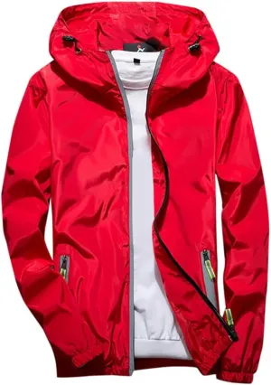 Men's Jacket Winter Rain Plus Size Jacket Windbreaker Lightweight Shell Raincoat With Hood For Golf Hiking Travel, M-7XL