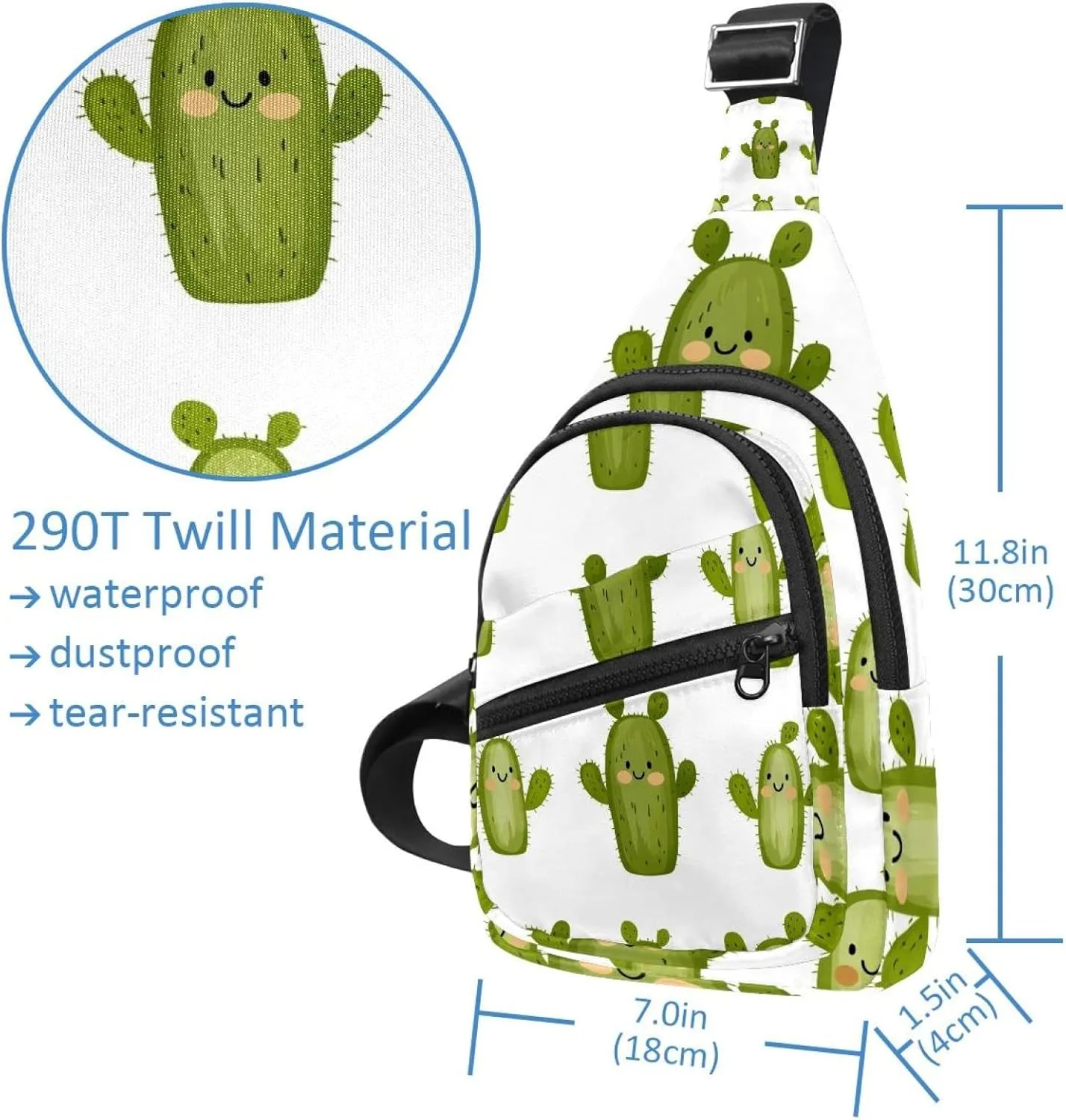 Men's Sling Backpack, cacti with thorns (2)