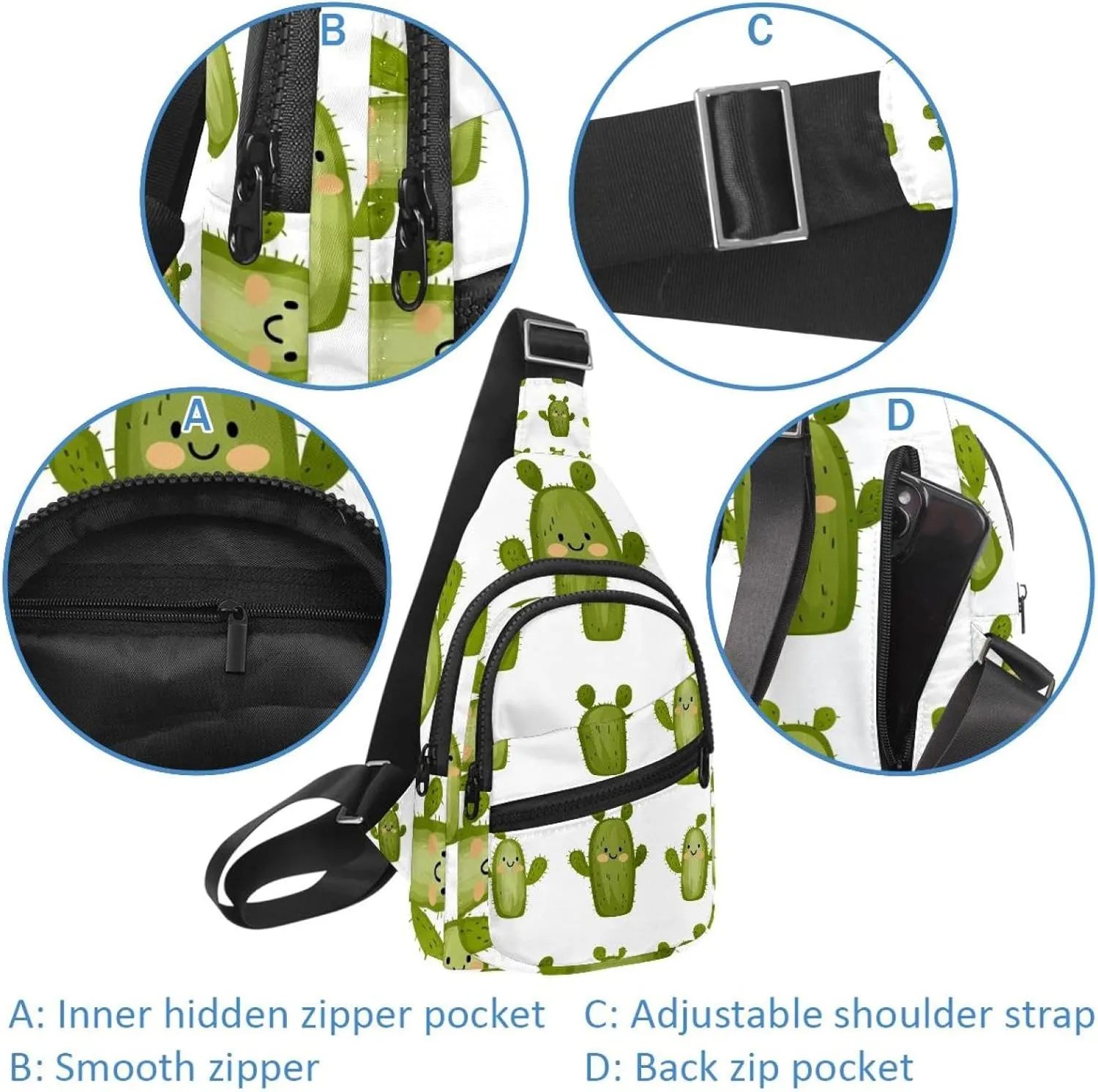 Men's Sling Backpack, cacti with thorns (2)