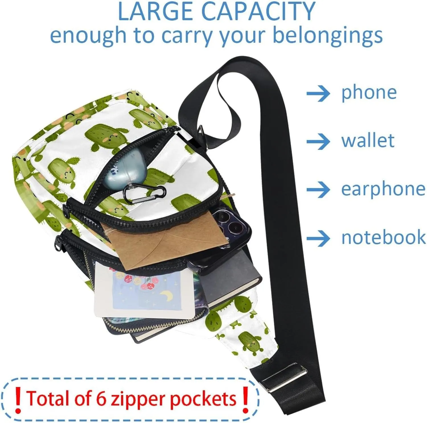 Men's Sling Backpack, cacti with thorns (2)