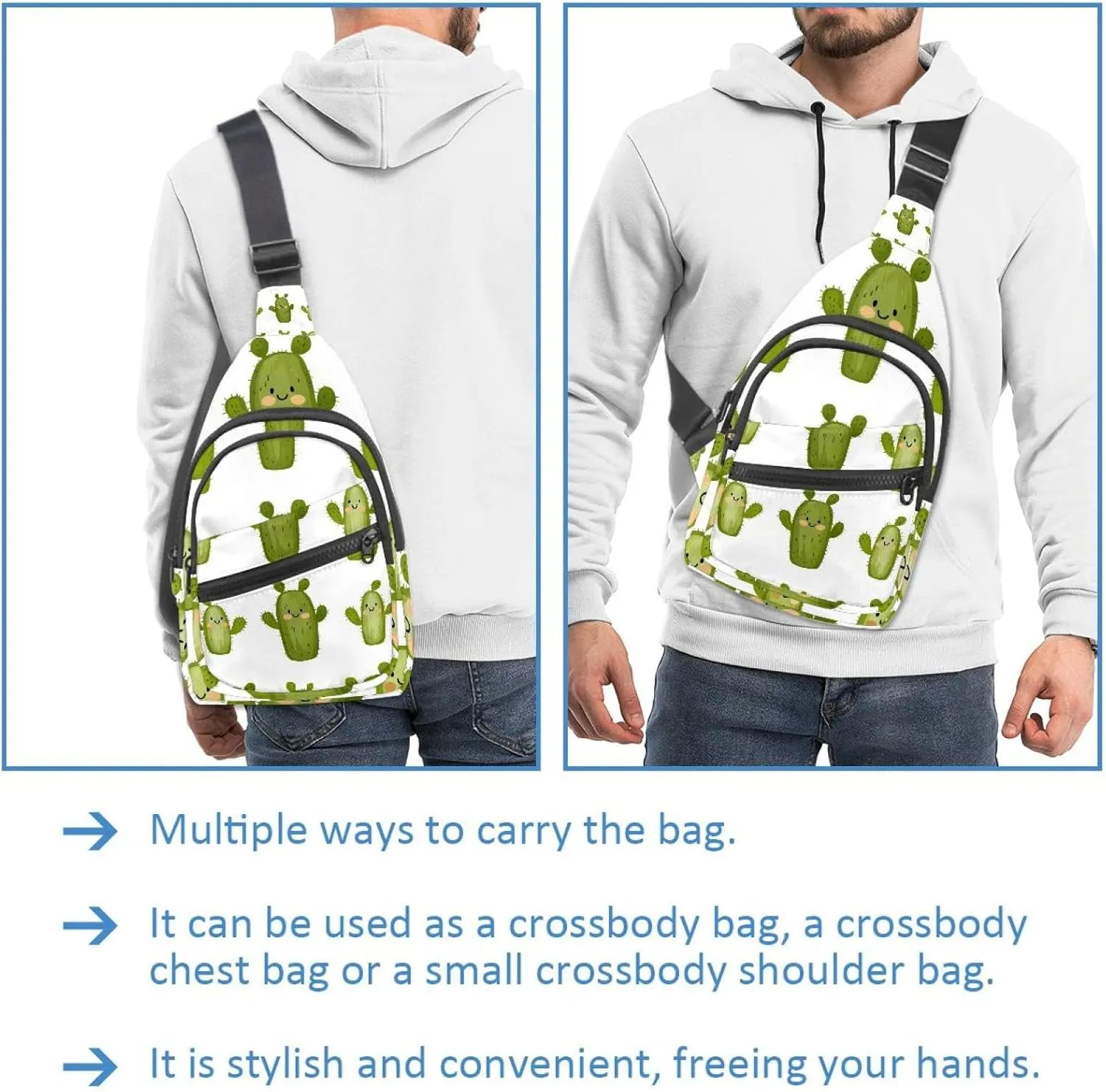 Men's Sling Backpack, cacti with thorns (2)