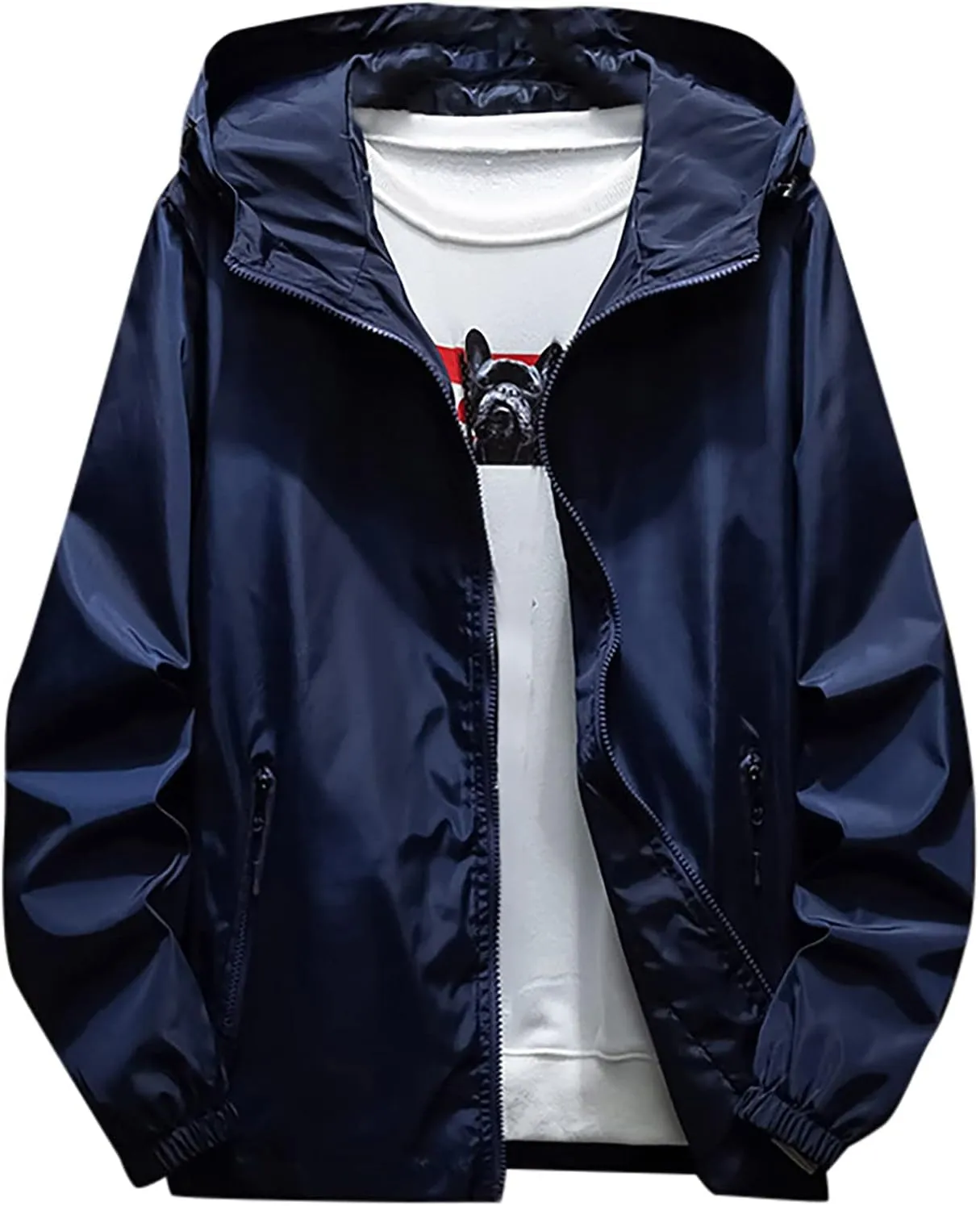 Men's Suit Jacket Rain Jacket Windbreaker Lightweight Shell Raincoat With Hood Golf Hiking Travel, M-7XL