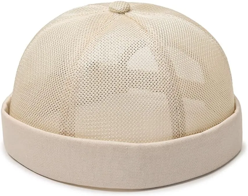 Men's Summer Mesh Brimless Docker Beanie Caps Fashion Outdoor Hip-Hop Sailor Stylish Skull Caps