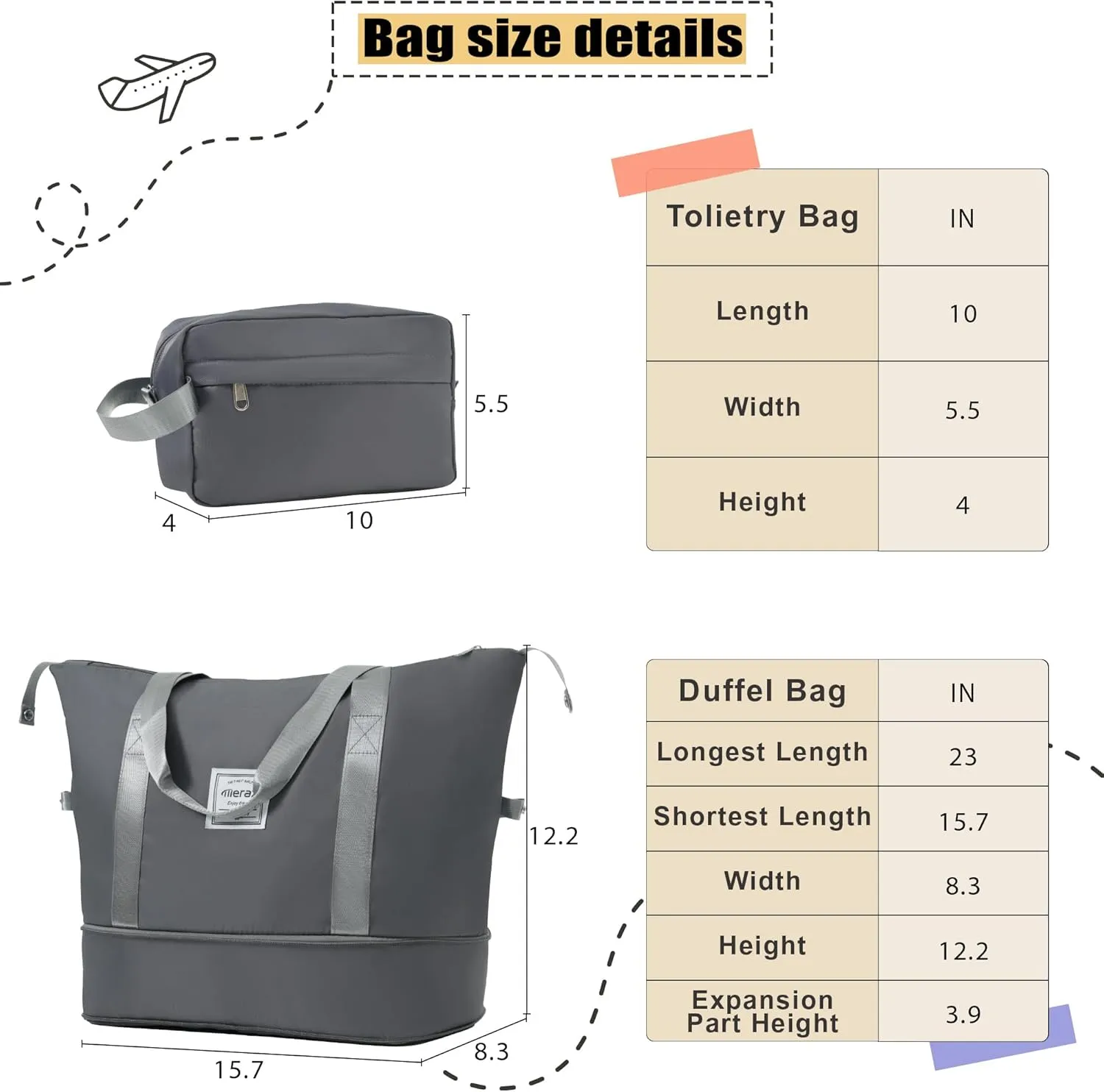 Merax Softside Luggage Set, Travel Suitcase Expandable Lightweight, 3 Piece Luggage Sets with Duffel Bag 22" 26" 30" Suitcase with TSA Lock Spinner Wheels,Grey