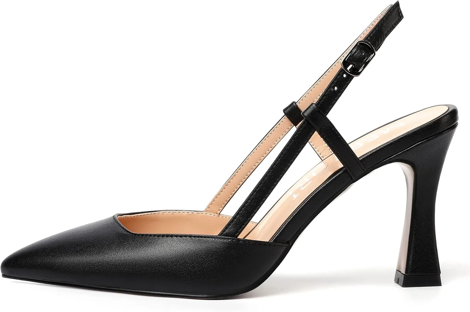 MERRORI Womens Evening Dress Buckle Slingback Pointed Toe Matte Stiletto High Heel Pumps Shoes 3.3 Inch