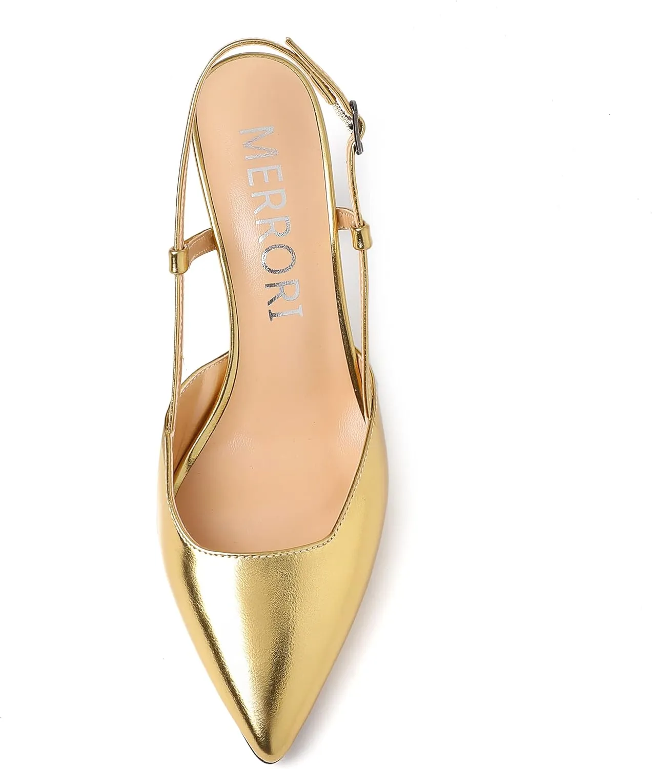 MERRORI Womens Evening Dress Buckle Slingback Pointed Toe Matte Stiletto High Heel Pumps Shoes 3.3 Inch