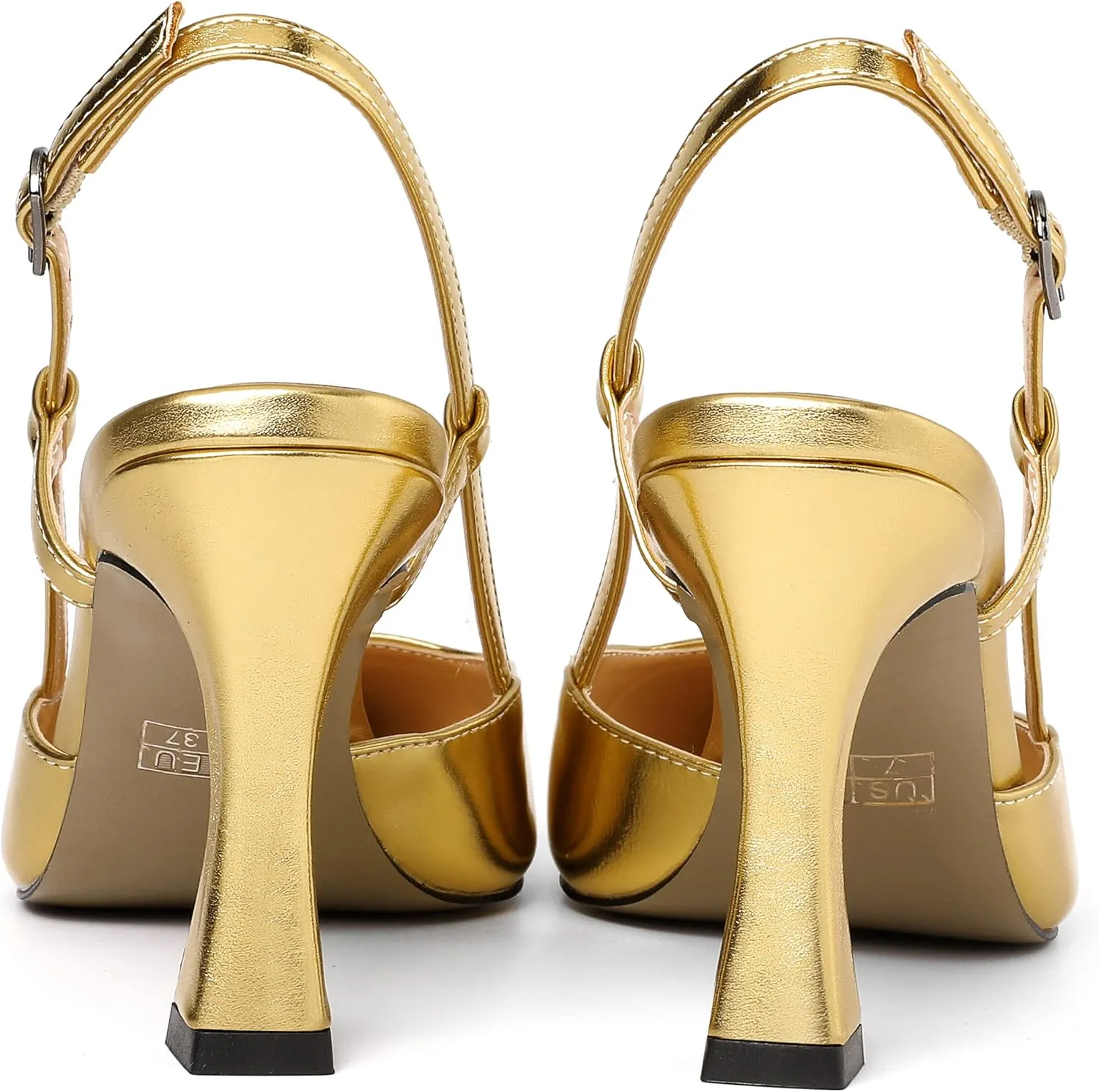 MERRORI Womens Evening Dress Buckle Slingback Pointed Toe Matte Stiletto High Heel Pumps Shoes 3.3 Inch