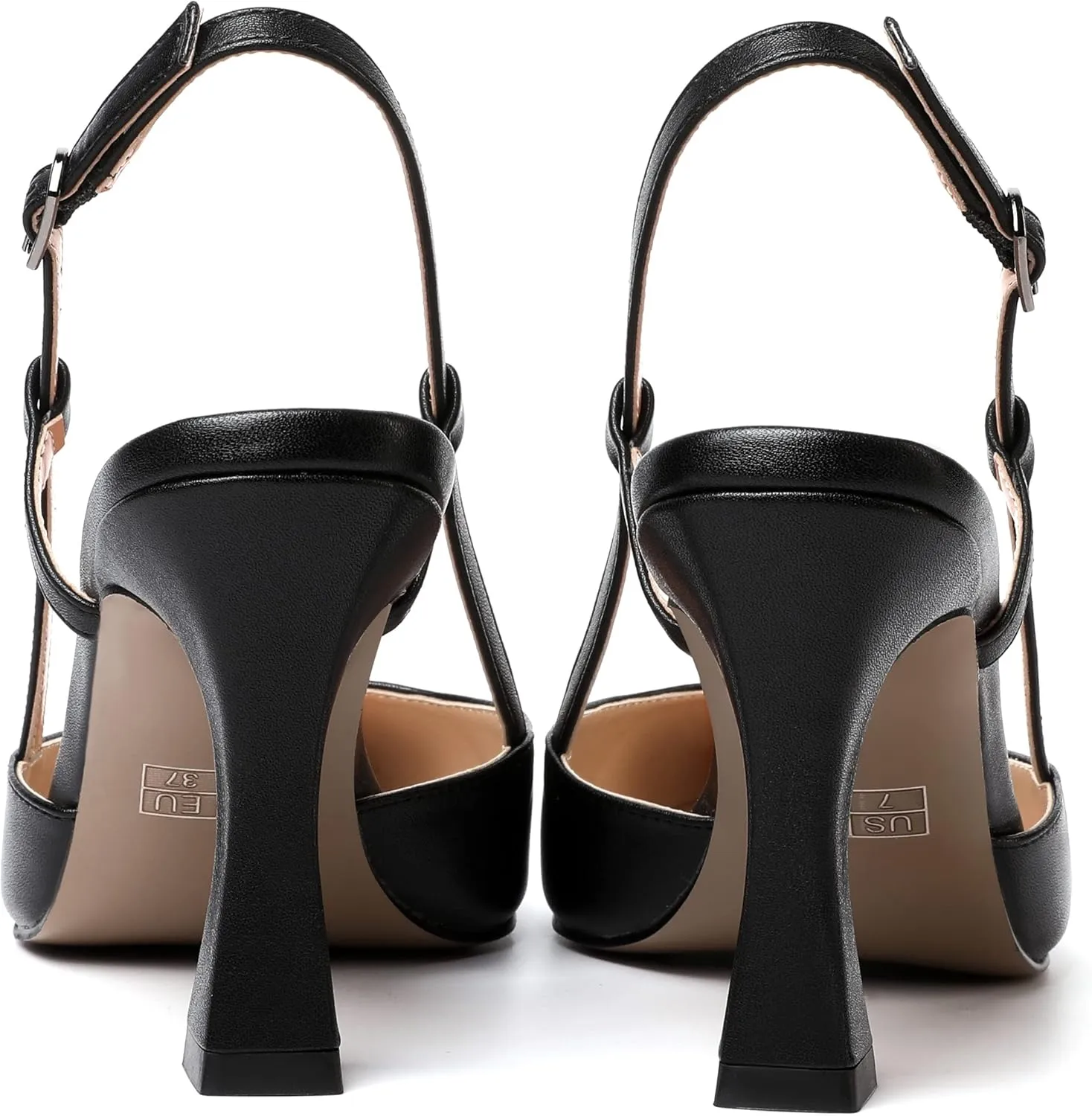 MERRORI Womens Evening Dress Buckle Slingback Pointed Toe Matte Stiletto High Heel Pumps Shoes 3.3 Inch