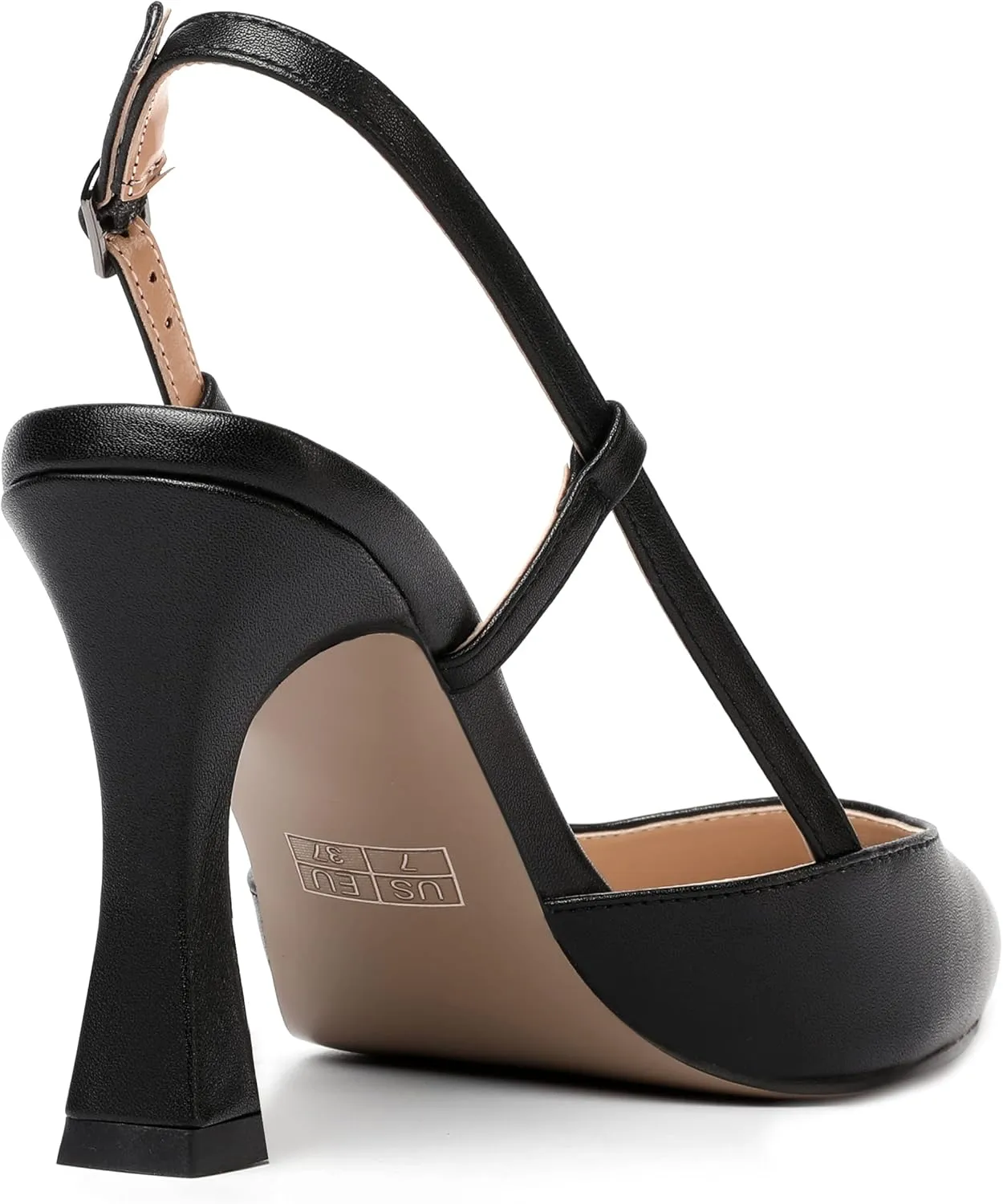 MERRORI Womens Evening Dress Buckle Slingback Pointed Toe Matte Stiletto High Heel Pumps Shoes 3.3 Inch