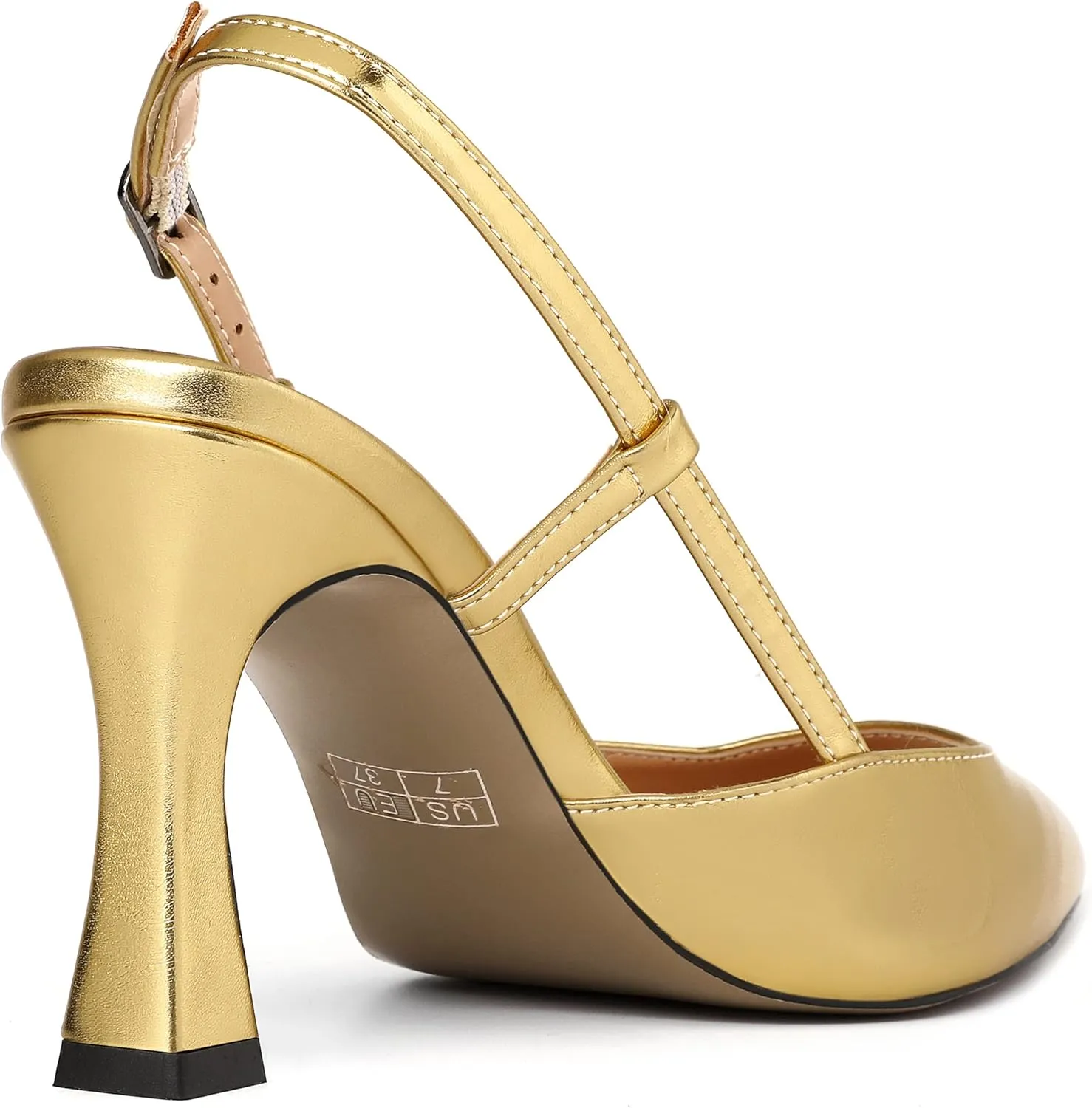 MERRORI Womens Evening Dress Buckle Slingback Pointed Toe Matte Stiletto High Heel Pumps Shoes 3.3 Inch