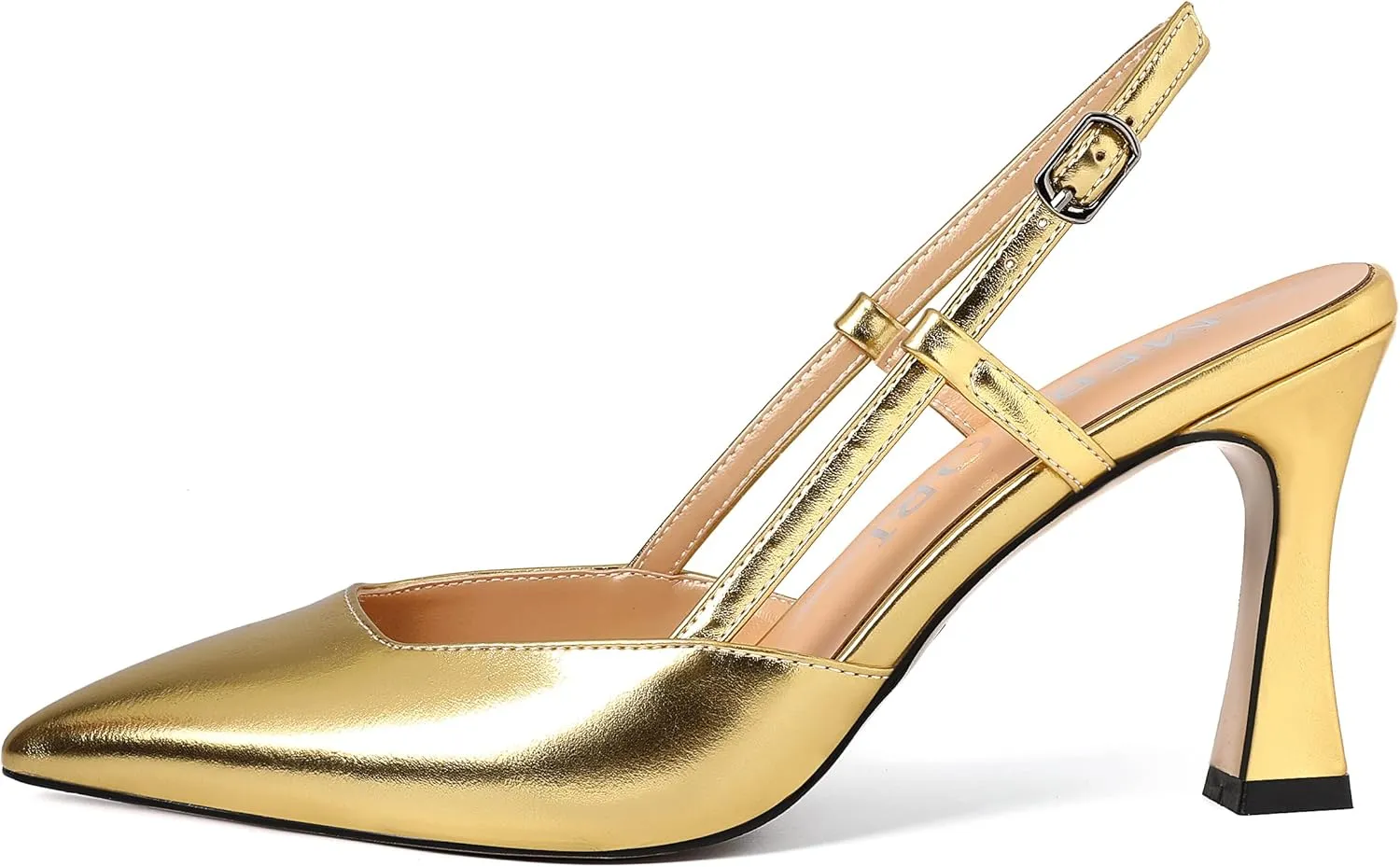 MERRORI Womens Evening Dress Buckle Slingback Pointed Toe Matte Stiletto High Heel Pumps Shoes 3.3 Inch
