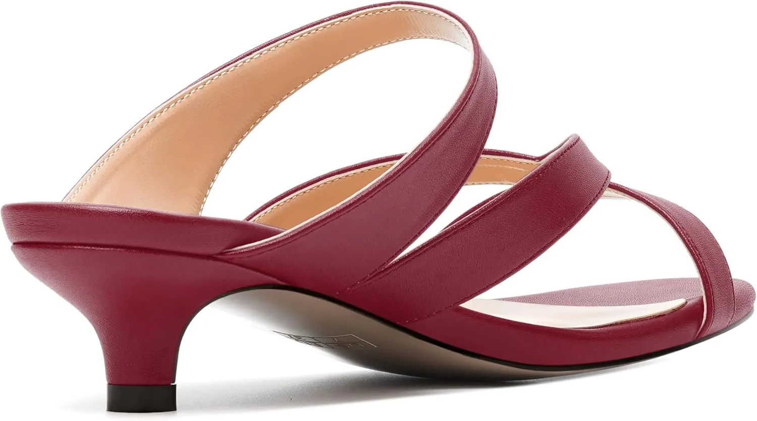 MERRORI Womens Matte Casual Open Toe Slip On Evening Slingback Kitten Low Heel Heeled Sandals 1.5 Inch