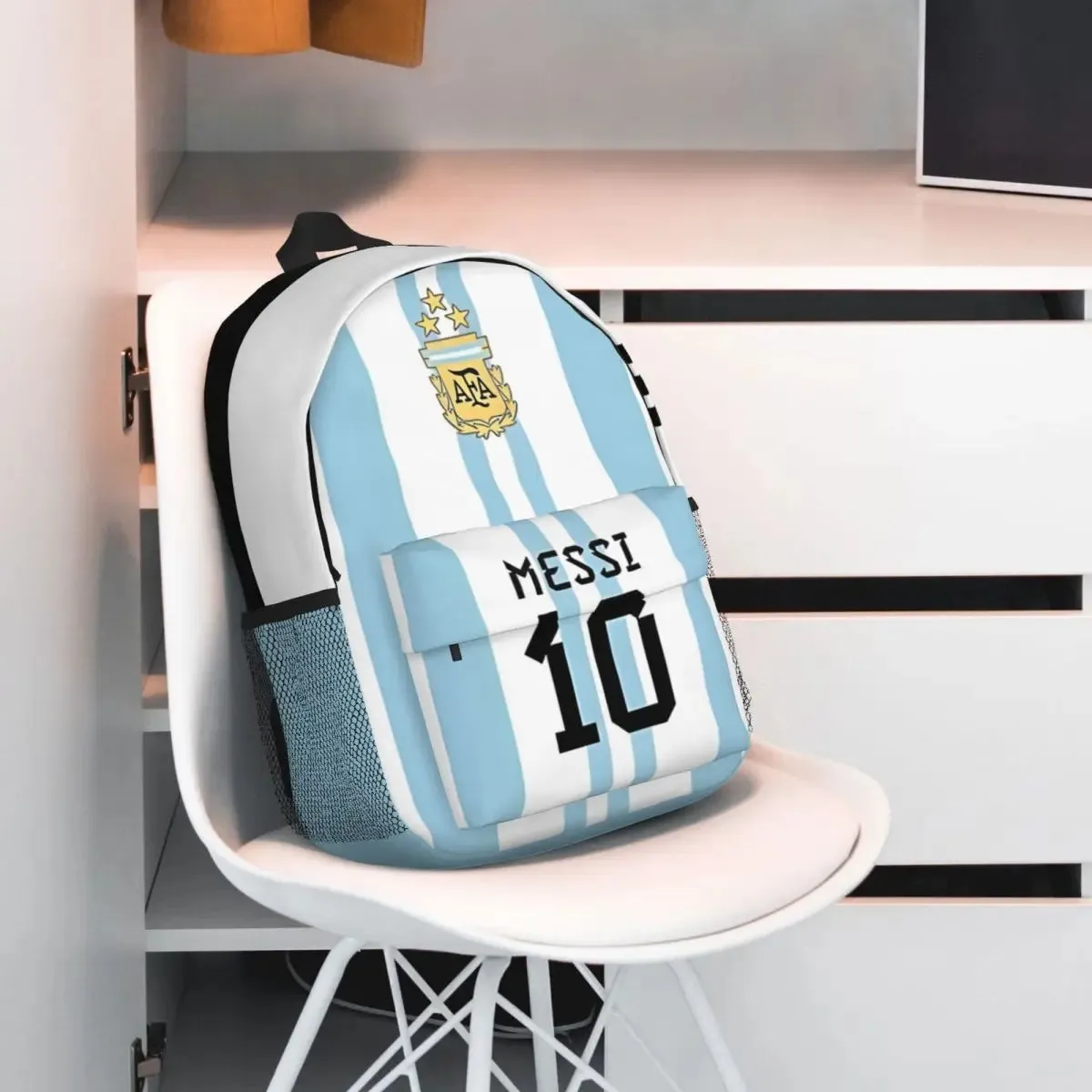 Messi-10 New School Bag Fashionable Pattern Print Lightweight Backpack 15inch