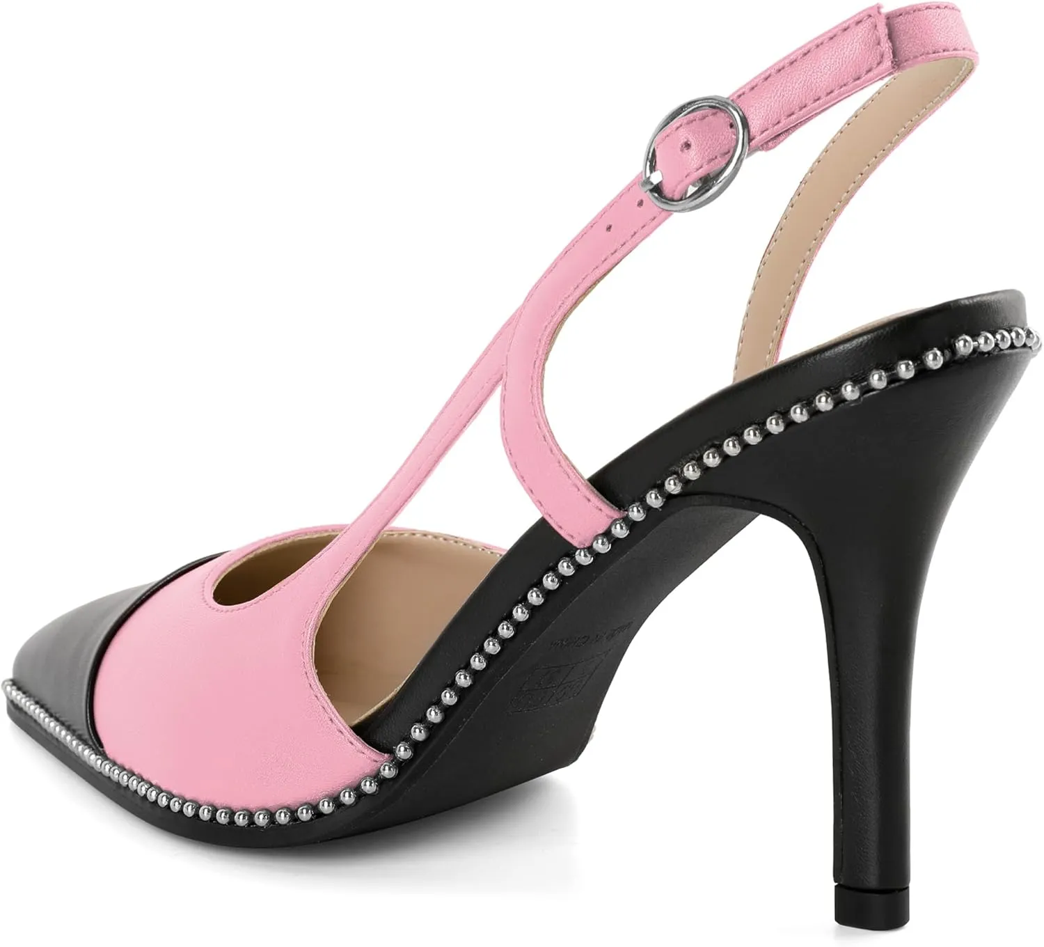 Mettesally Slingback Pumps 3 Inches Stilettos Sexy Evening Heels for Women Beaded
