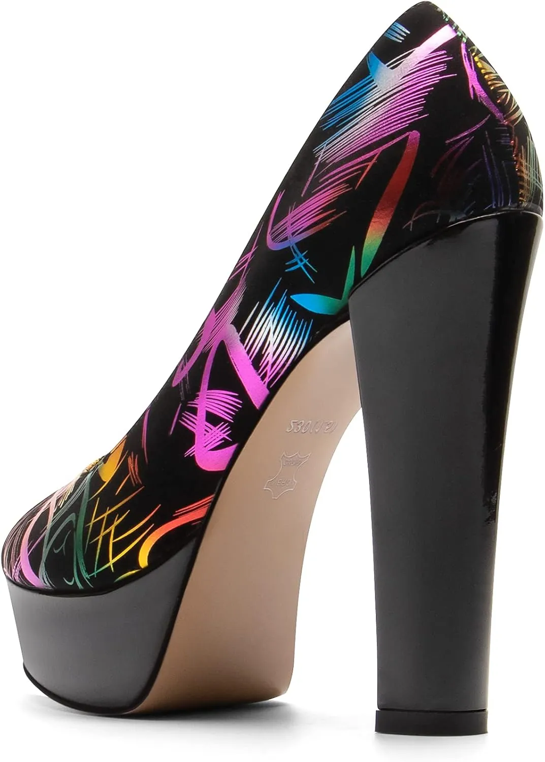 Mettesally Women's Peep Toe Platform Pumps Chunky Heel Slip On Weding Party Evening Dress Shoes