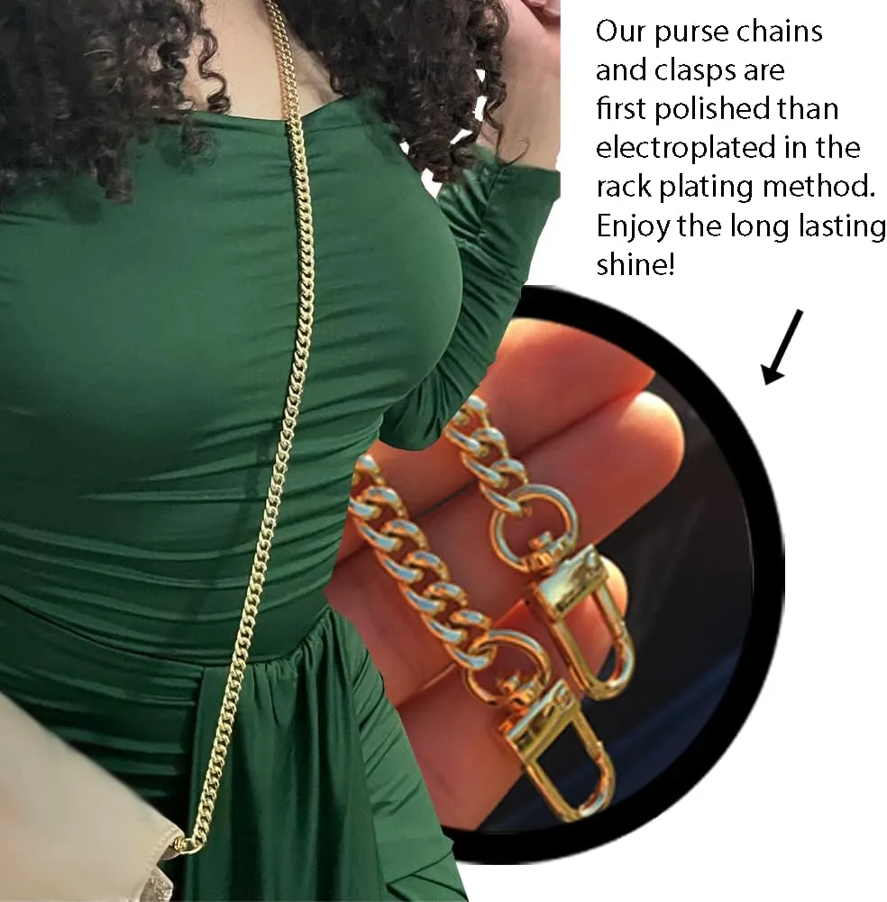 Mini Curb Purse Chain Crossbody Shoulder Strap (7mm) Polished - (40" / 100cm)