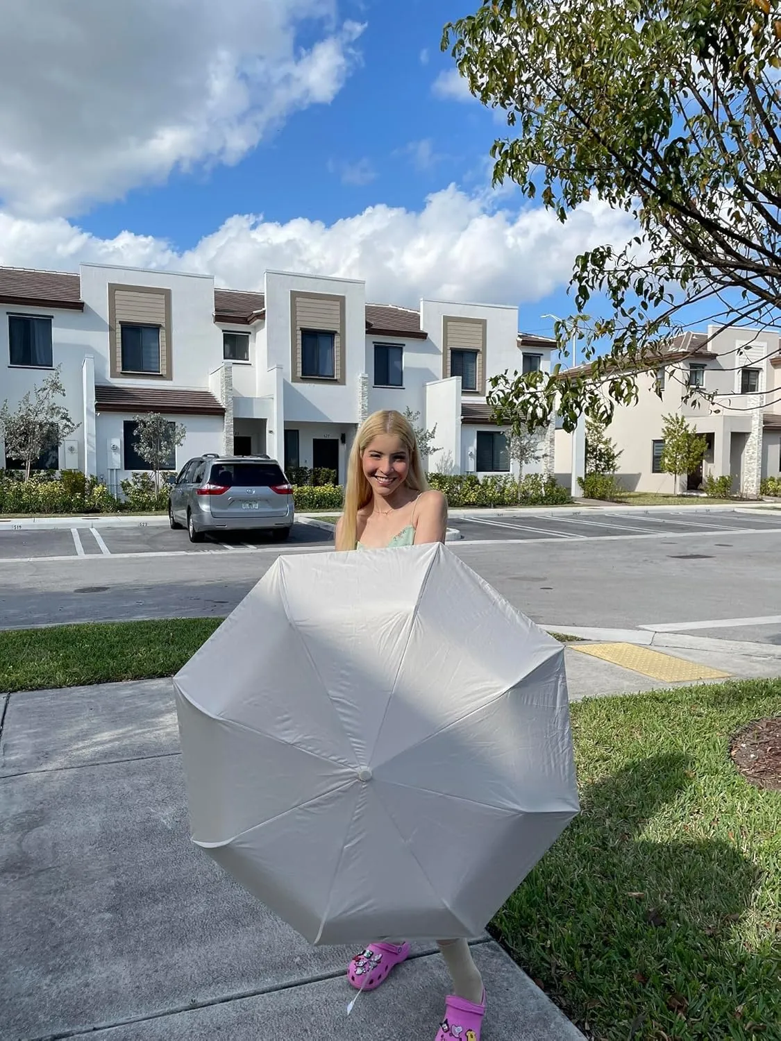 Mini Sun Travel UV Umbrella Anti UPF 50 Protection 99.9% Micro handle Coating Layer Fabric Compact/Lightweight Small Portable Backpack/Folding Purse Pocket Umbrella Rain/Blocking/Men Women Kids