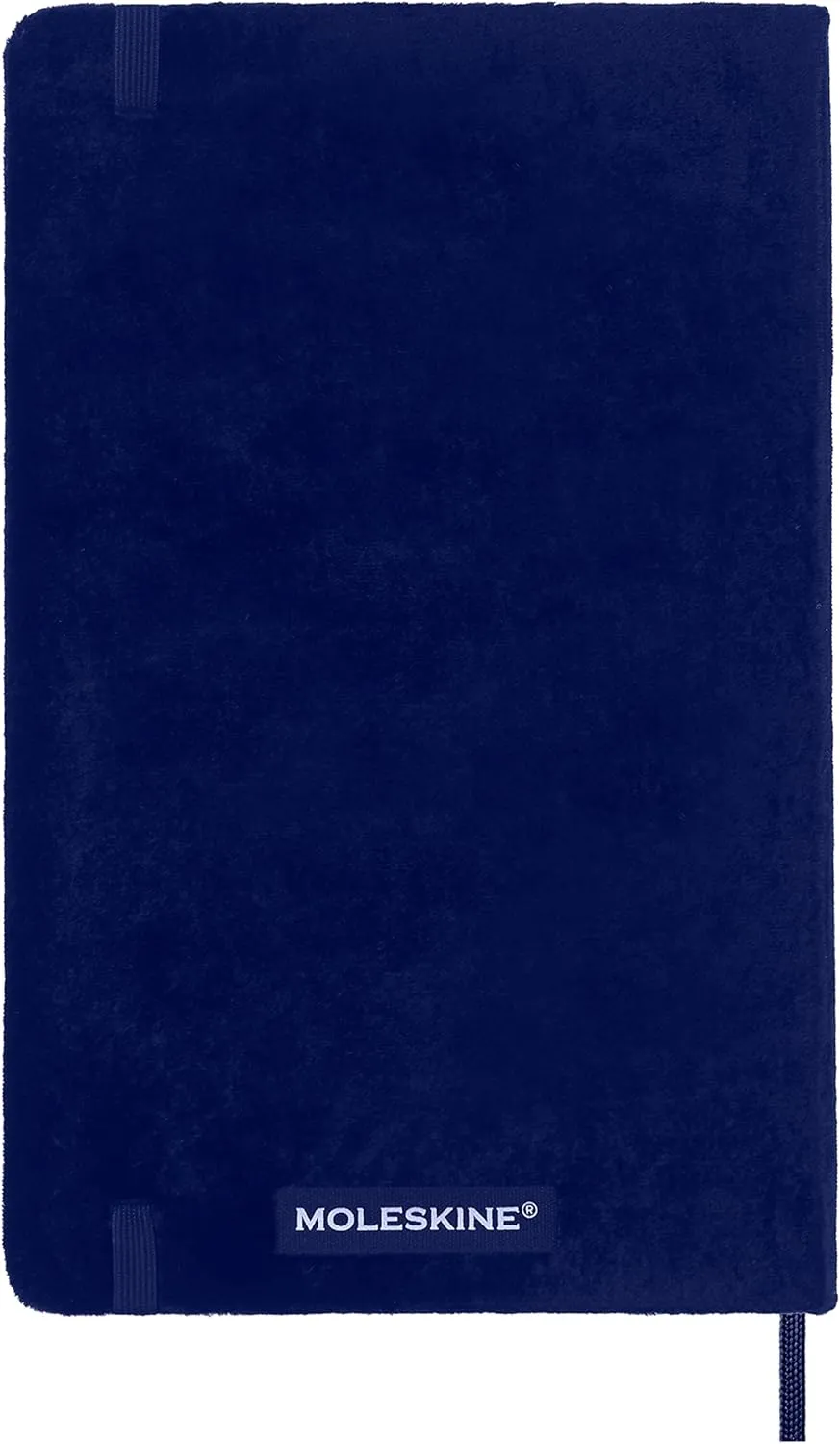 Moleskine Limited Edition Velvet Notebook, Hard Cover, Large (6" x 9"), Ruled/Lined, Iris Purple, 240 Pages