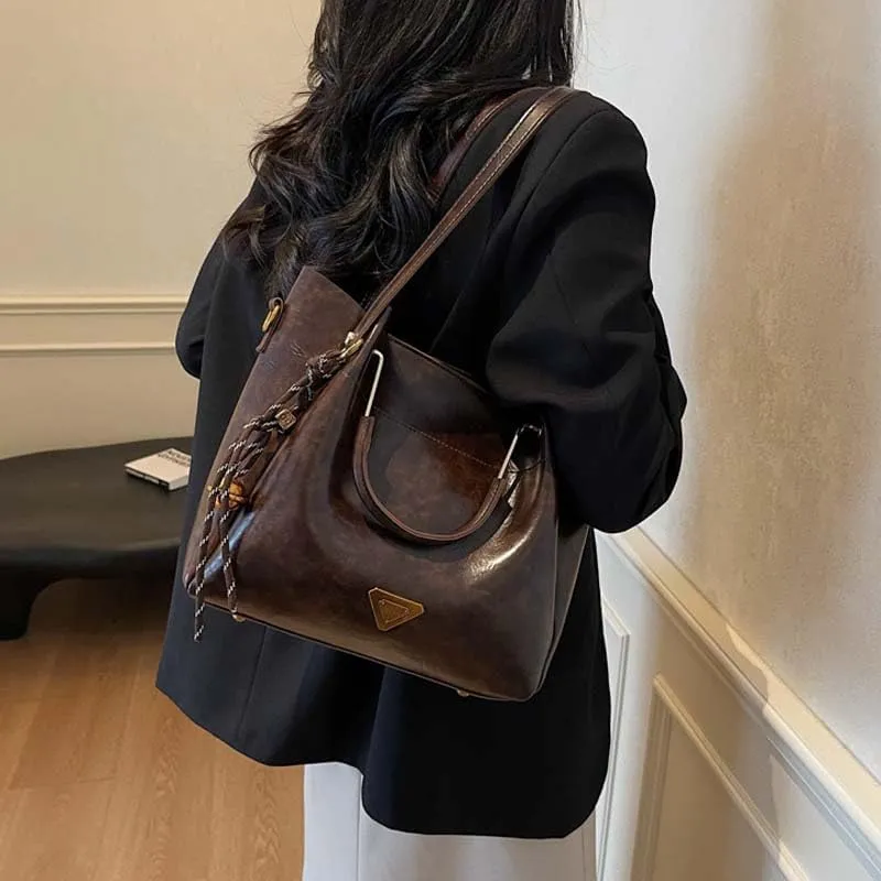 Molodo Women's Designer Tote Bag PU Leather Shoulder Bag Crossbody Bag Retro Large Top Handle Stachel Bag Handbag Purse
