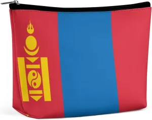 Mongolia Flag Travel-Friendly Cosmetic Bag Zipper Makeup Organizer Pouch for Women