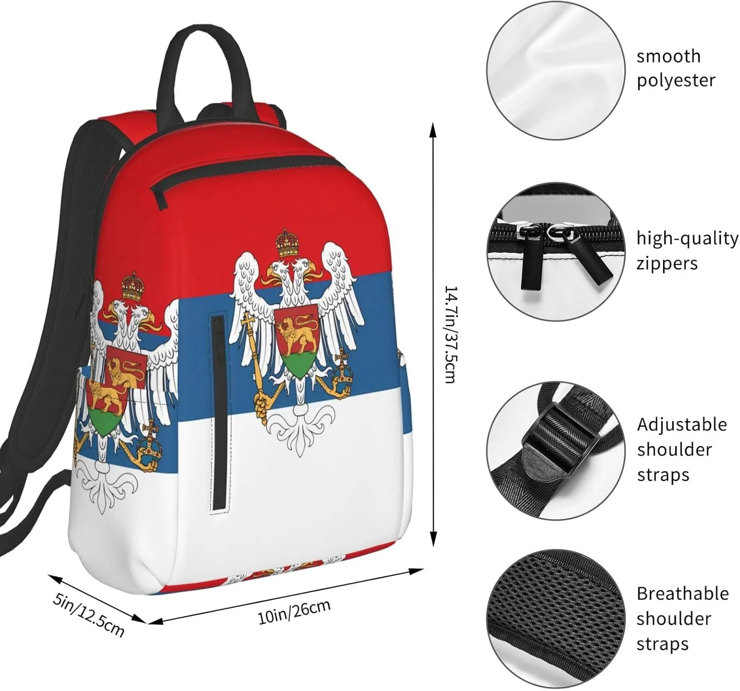 Montenegro Flag Casual Backpacks Large Capacity Laptop Backpack Sports Fitness Rucksack Travel Carry-On Daypack Work Bag for Outdoor Camping