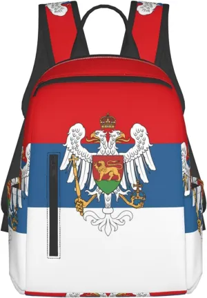 Montenegro Flag Casual Backpacks Large Capacity Laptop Backpack Sports Fitness Rucksack Travel Carry-On Daypack Work Bag for Outdoor Camping
