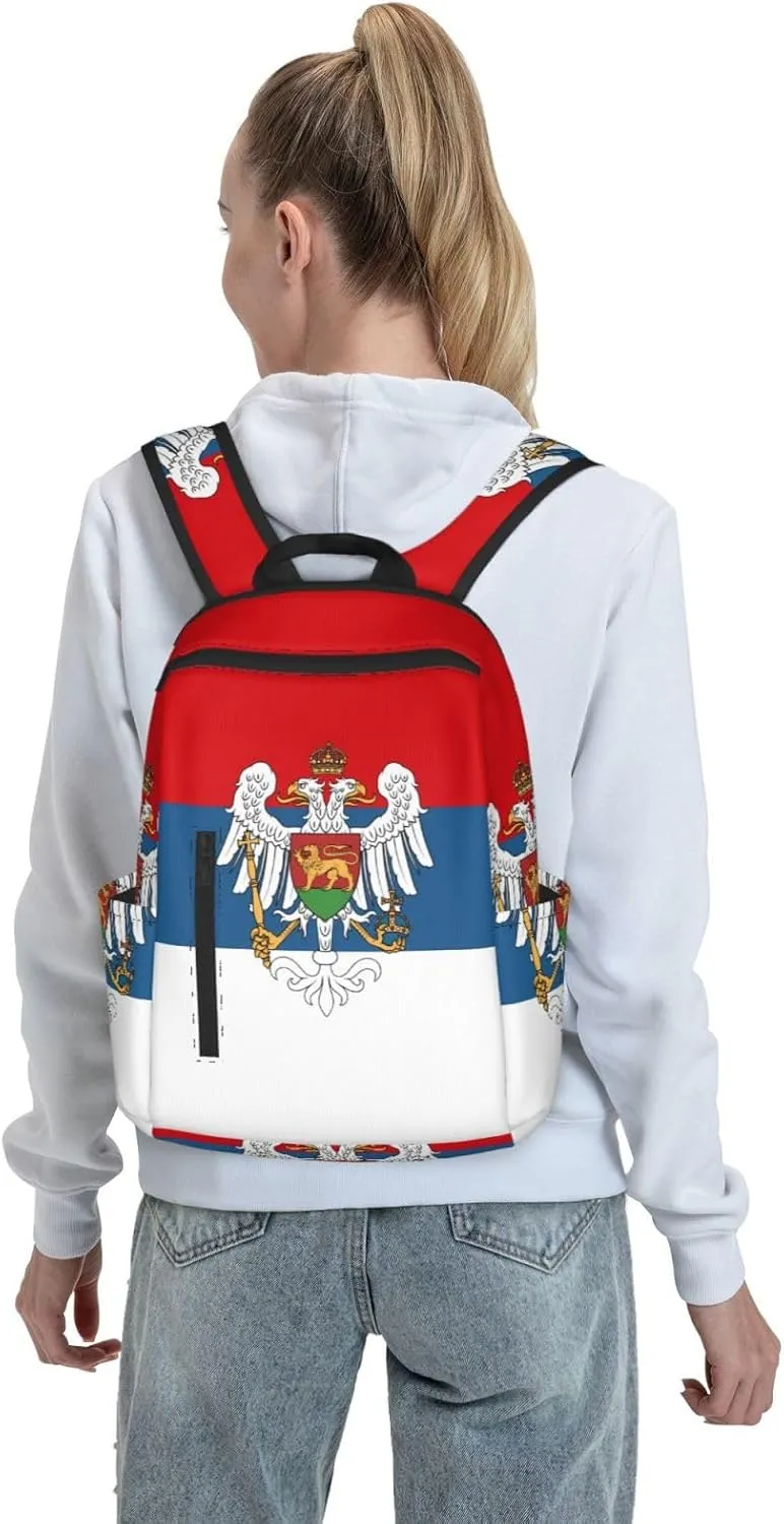 Montenegro Flag Casual Backpacks Large Capacity Laptop Backpack Sports Fitness Rucksack Travel Carry-On Daypack Work Bag for Outdoor Camping