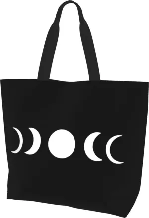 Moon Phases Space Women'S Large Capacity Shoulder Shopping Bag, Reusable Handbag, Gift Bag