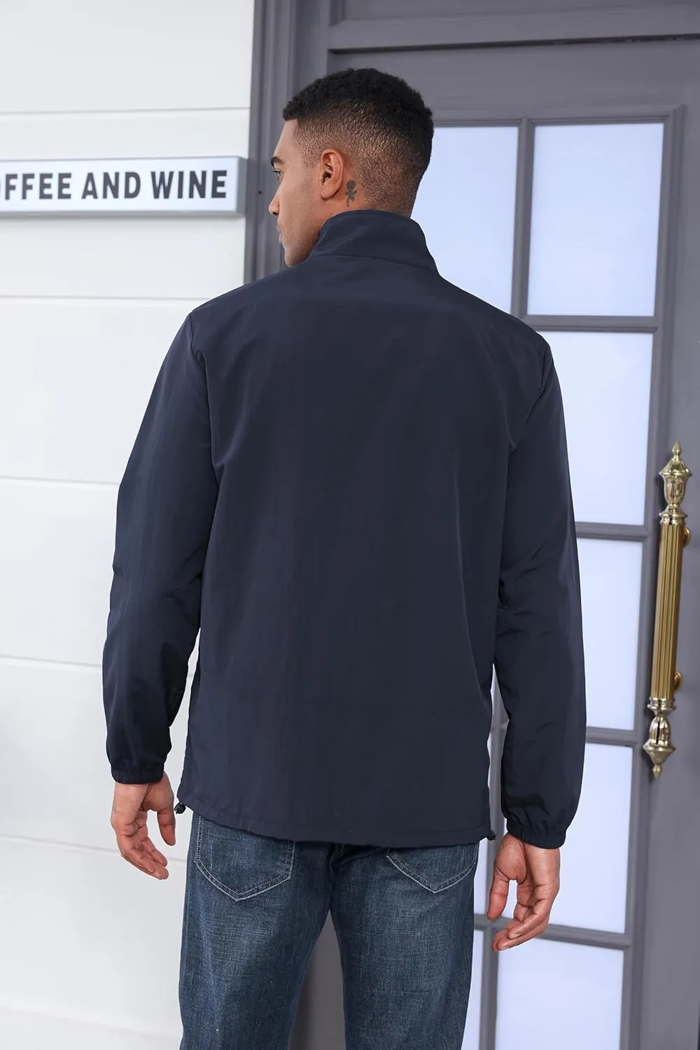 MorwenVeo Men's Casual Quarter Zip Pullover Lightweight Golf Track Jacket Stylish Windbreaker For Outdoors & Travel